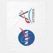NASA Artemis Logo Rocket White Fleece Deken (Voorkant)