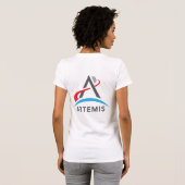NASA Artemis Logo Women's Rocket White T-shirt (Achterkant volledig)