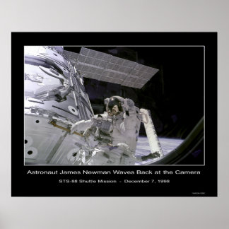 NASA Astronaut Newman Waves Terug in camera Poster