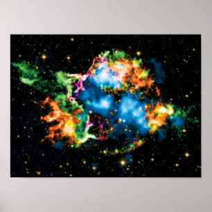NASA Cassiopeia A Supernova Kleurrijke Ruimtefoto Poster