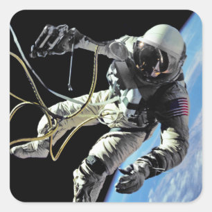 NASA Eerste Amerikaanse Astronaut Ruimtewandeling Vierkante Sticker