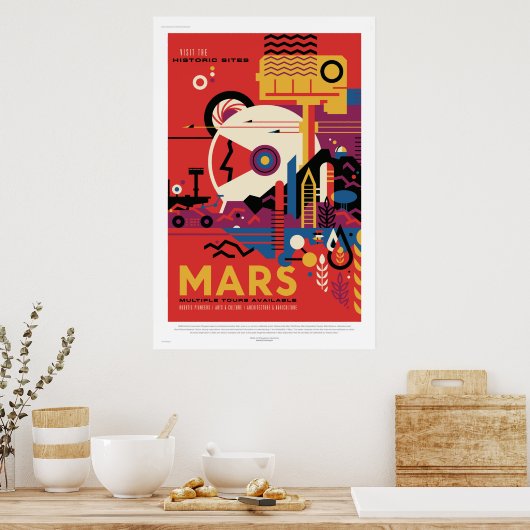 NASA Future Travel Poster bezoekt Mars Space (Keuken)