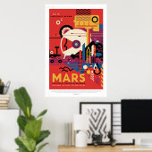 NASA Future Travel Poster bezoekt Mars Space  (Thuiskantoor)