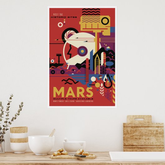 NASA Future Travel Poster bezoekt Mars Space (Keuken)