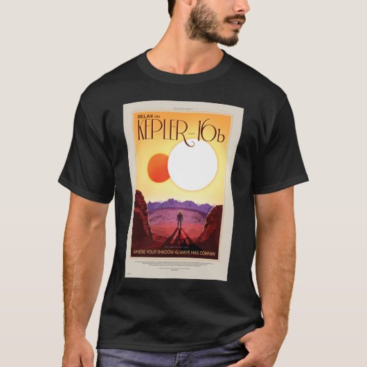NASA Future Travel Poster - Relax op Kepler 16b T-shirt (Voorkant)