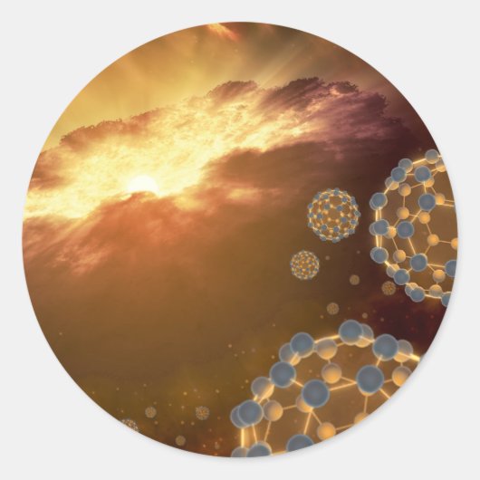 NASA grootste Molecule Buckyballen Ronde Sticker (Voorkant)