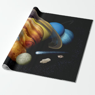 NASA JPL Solar System Planets Montage Space Photos Cadeaupapier