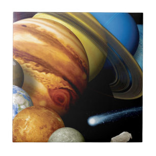 NASA JPL Solar System Planets Montage Space Photos Tegeltje