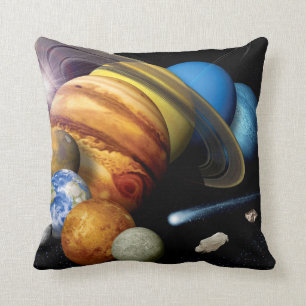 NASA JPL Zonnestelsel Planeten Montage Ruimtefoto' Kussen