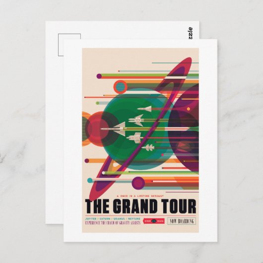 NASA/JPLS's Retro Space Poster Briefkaart (Voorkant / Achterkant)