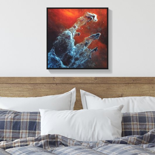 NASA JWST Pillars van Creation Mid Infrarood Canvas Afdruk (Insitu (Slaapkamer))