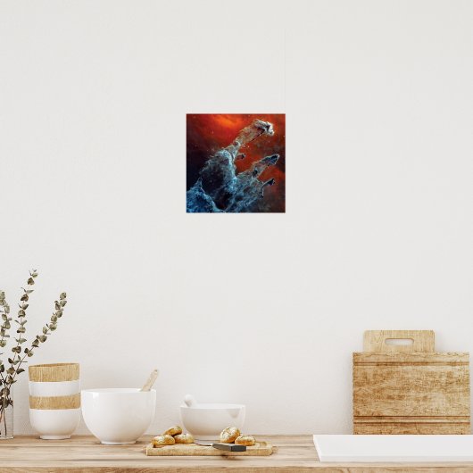 NASA JWST Pillars van Creation Mid Infrarood Poster (Keuken)