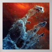 NASA JWST Pillars van Creation Mid Infrarood Poster (Voorkant)