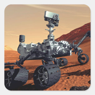 NASA Mars Curiosity Rover Kunstenaarsconcept Vierkante Sticker