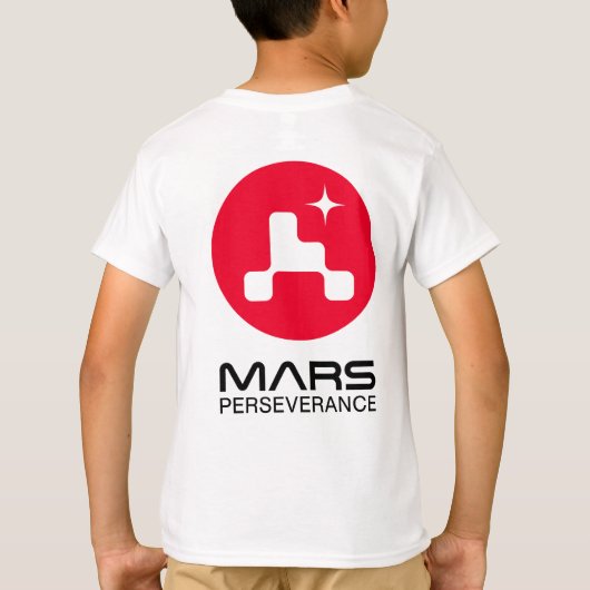 NASA Mars Perseverance Rover Rocket White Kinder T-shirt (Achterkant)