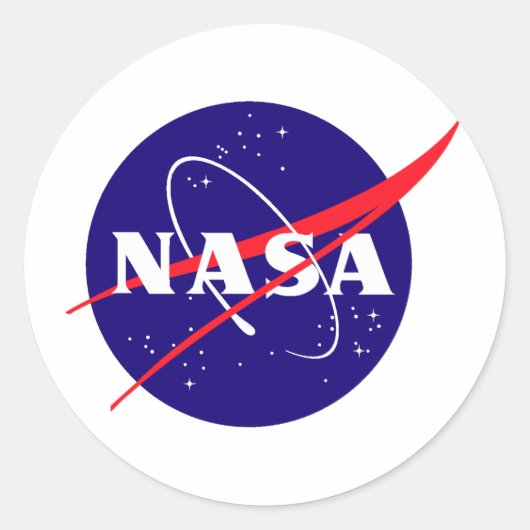 NASA Meatball Logo Ronde Sticker (Voorkant)