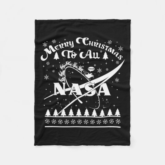 Nasa Merry Christmas To All Ugly Sweater Logo With Fleece Deken (Voorkant)