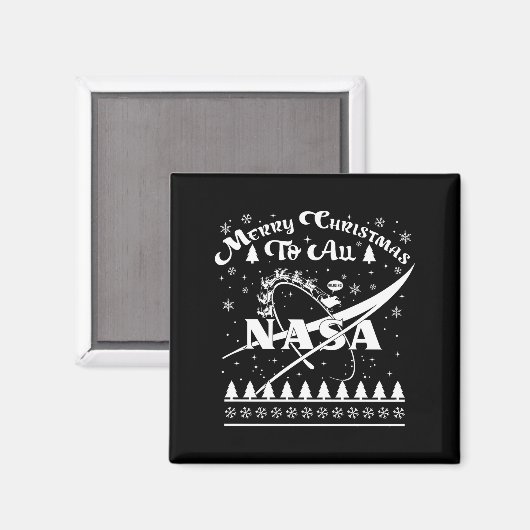 Nasa Merry Christmas To All Ugly Sweater Logo With Magneet (Voorkant / Achterkant)