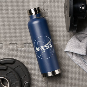 NASA One-Color Logo Night Sky Blue Geïsoleerd Waterfles