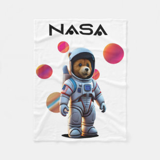 Nasa-ontwerp met Cute Beer Astronout Fleece Deken