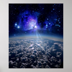 Nasa, orbitter aarde, mooie aarde uit de ruimte poster