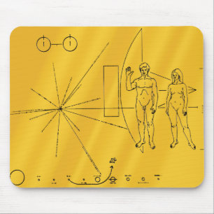 NASA Pioneer 10 ruimtesonde gouden plaquette Muismat