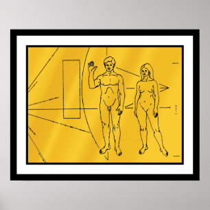 NASA Pioneer 10 ruimtesonde gouden plaquette Poster