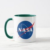NASA Quest Logo Supersonic Green Trim Coffee Mok (Links)