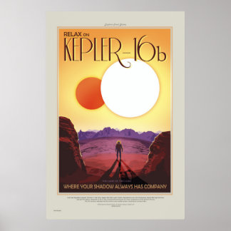NASA Retro ExoPlanet Tour Kepler-16b reisposter Poster