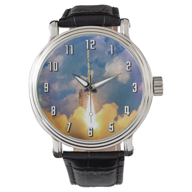 NASA Scout Rocket Launch Liftoff Horloge (Voorkant)
