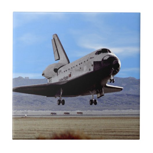 NASA Space Shuttle Atlantis Landing Edwards AFB Tegeltje (Voorkant)