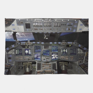 NASA Space Shuttle Cockpit Aarde Omloopbaan Raam U Theedoek