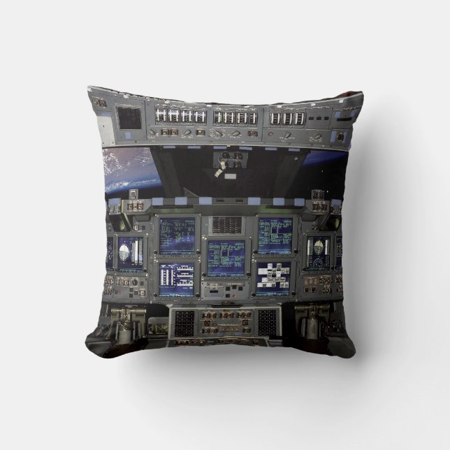 NASA Space Shuttle-cockpit aarde-omloopbaan raamzi Kussen (Voorkant)