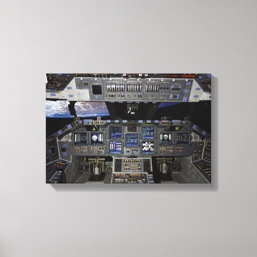 NASA Space Shuttle Cockpit Earth Orbit Window Uitz Canvas Afdruk (Voorkant)