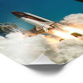 NASA Space Shuttle lancering, Rocket Fire Foto Afdruk (Hoek)