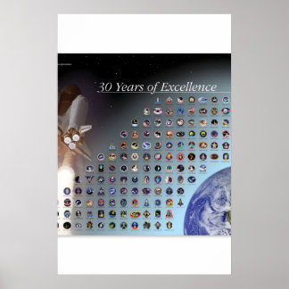 NASA Space Shuttle Mission Patches Poster - 30