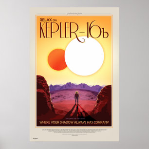 NASA Toekomstige Reisposter - Ontspan op Kepler 16 Poster