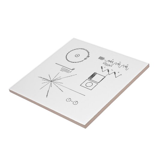 NASA Voyager Golden Record Tegeltje (Zijkant)