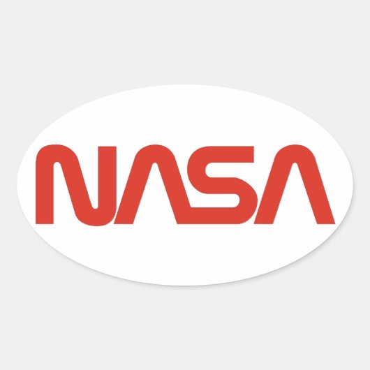 NASA Worm Logo Ovale Sticker (Voorkant)