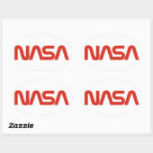 NASA Worm Logo Ovale Sticker (Vel)