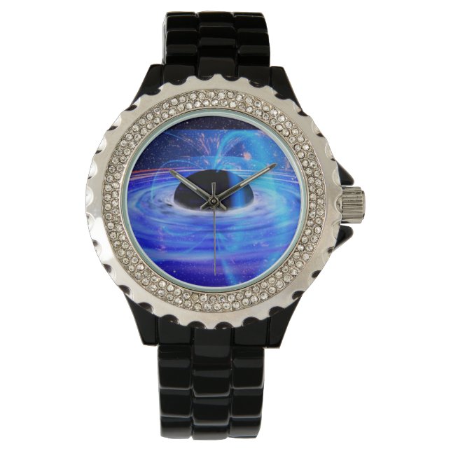 Nasa's Blauwe Zwarte Hole Horloge (Voorkant)
