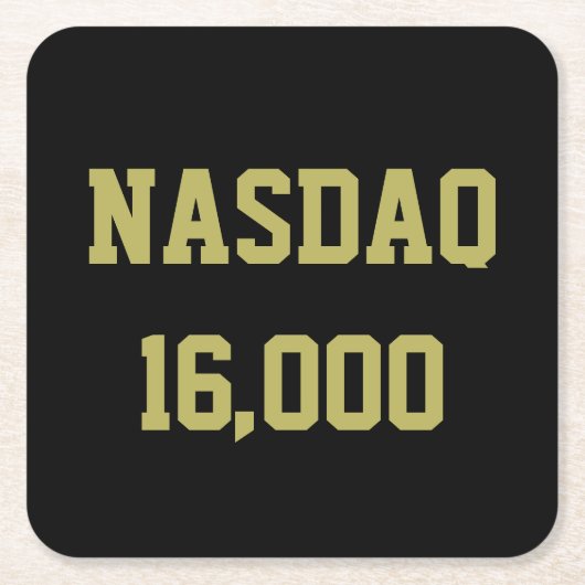 NASDAQ 16000 Beursviering Vierkante Kartonnen Onderzetter (Voorkant)