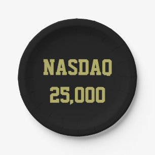 NASDAQ 25000 beursviering Papieren Bordje