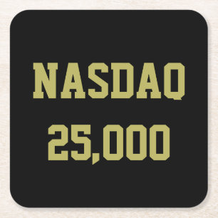NASDAQ 25000 beursviering Vierkante Kartonnen Onderzetter