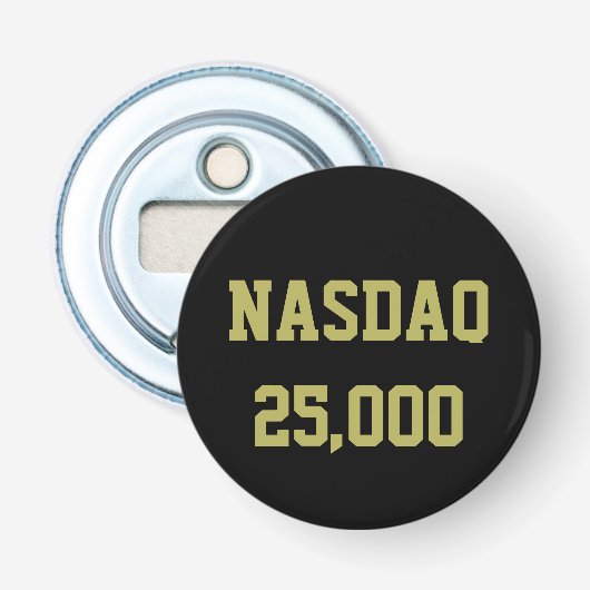 NASDAQ 25000 Stock Market Celebration Button Flesopener (Voorkant)