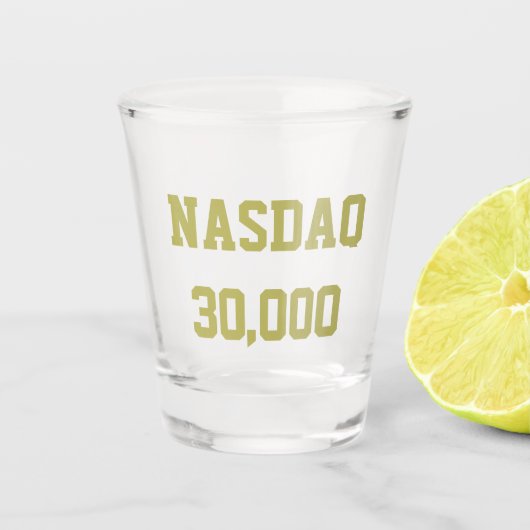 NASDAQ 30000 beursviering Shot Glas (Voorkant)