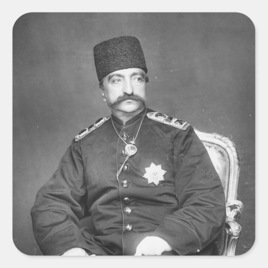 Naser al-Din Shah Qajar van Perzië Vierkante Sticker (Voorkant)