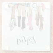 Nash Bash Bachelorette Mode Cowboylaarzen  Glazen Onderzetter (Achterkant)