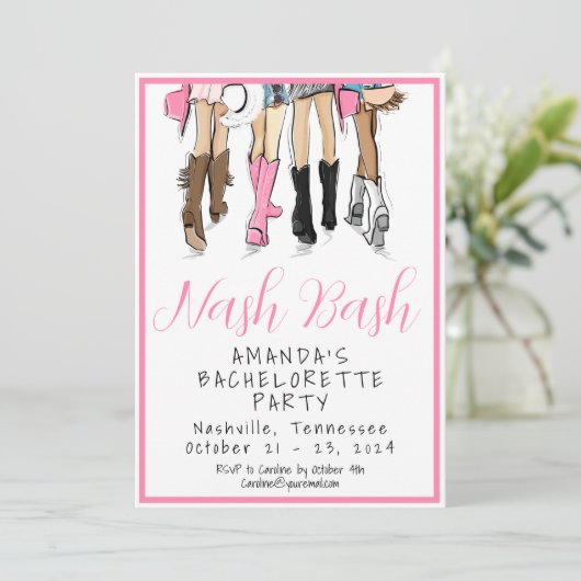 Nash Bash Bachelorette Mode Weekend Kaart (Staand voorkant)