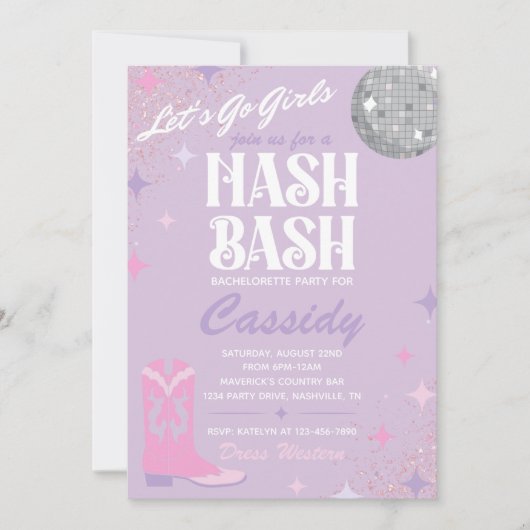 Nash Bash Bachelorette Party | Nash Bash Invite Kaart (Voorkant)